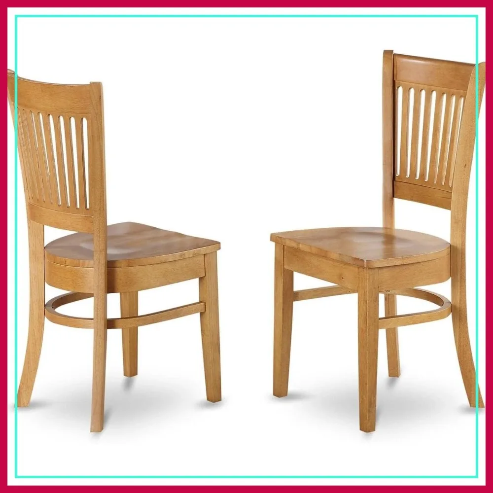 Slat Back Wooden Seat Dining Chairs Set of 2 - Oak Finish Kitchen Chairs
Slat Back Wooden Seat Dining Chairs Set of 2 - Oak Finish Kitchen Chairs