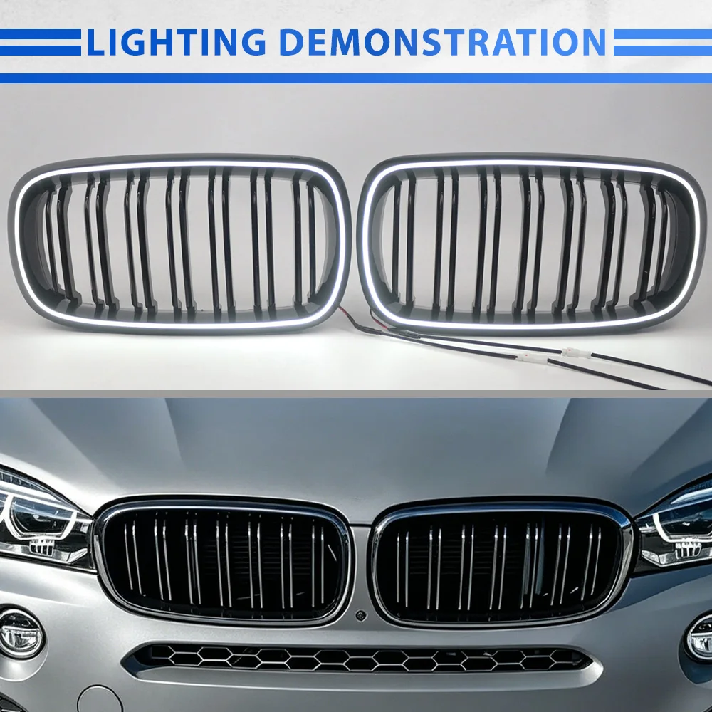 Car LED Light Double Slat Kidney Grille Front Bumper Racing Grill for BMW X5 X6 F15 F16 X5M F85 X6M F86 2014-2018 51117294486
Car LED Light Double Slat Kidney Grille Front Bumper Racing Grill for BMW X5 X6 F15 F16 X5M F85 X6M F86 2014-2018 51117294486