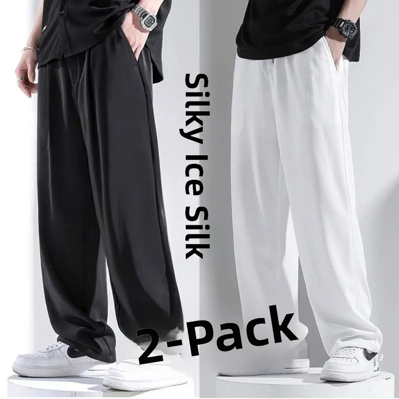 Мужские летние брюки из ледяного шелка: ультратонкие, дышащие, прямые, свободные, широкие штанины, модные, струящиеся, комфортные
Мужские летние брюки из ледяного шелка: ультратонкие, дышащие, прямые, свободные, широкие штанины, модные, струящиеся, комфортные