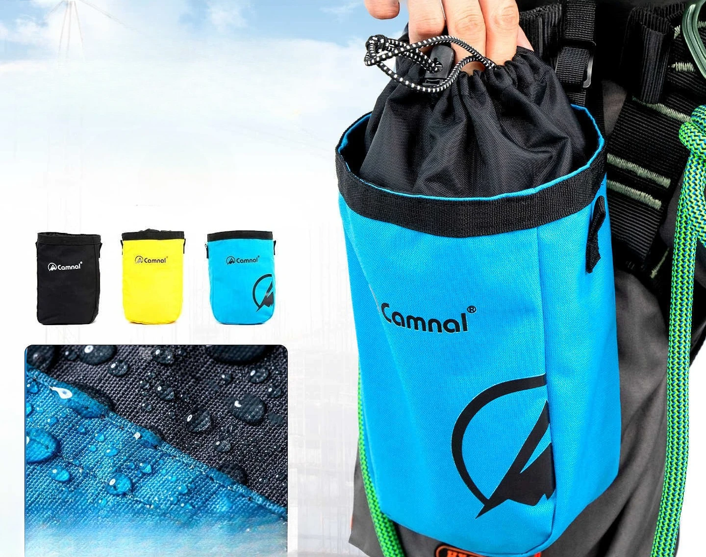 Outdoor tool bag, high-altitude work waist pack, portable storage bag for rock climbing, caving, quickdraws and rock bolt gear
Outdoor tool bag, high-altitude work waist pack, portable storage bag for rock climbing, caving, quickdraws and rock bolt gear