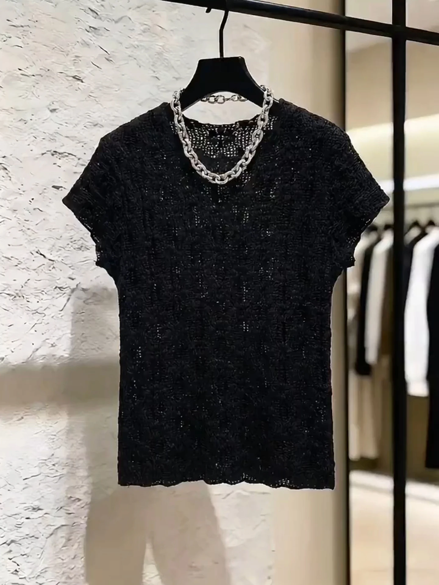 Trendy Pure Color Short Sleeve Knitted Shirt Soft Skin-friendly Elegant Summer Slimming Top Commute Style Korean Version Stra...
Trendy Pure Color Short Sleeve Knitted Shirt Soft Skin-friendly Elegant Summer Slimming Top Commute Style Korean Version Stra...