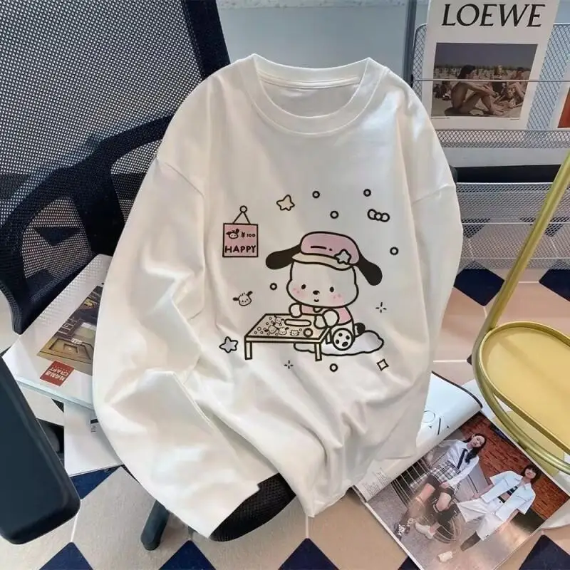 Женская футболка Sanrio Hello Kitty, футболка с длинными рукавами, хлопковая повседневная футболка в японском стиле, модная новая коллекция, весна-осень
Женская футболка Sanrio Hello Kitty, футболка с длинными рукавами, хлопковая повседневная футболка в японском стиле, модная новая коллекция, весна-осень