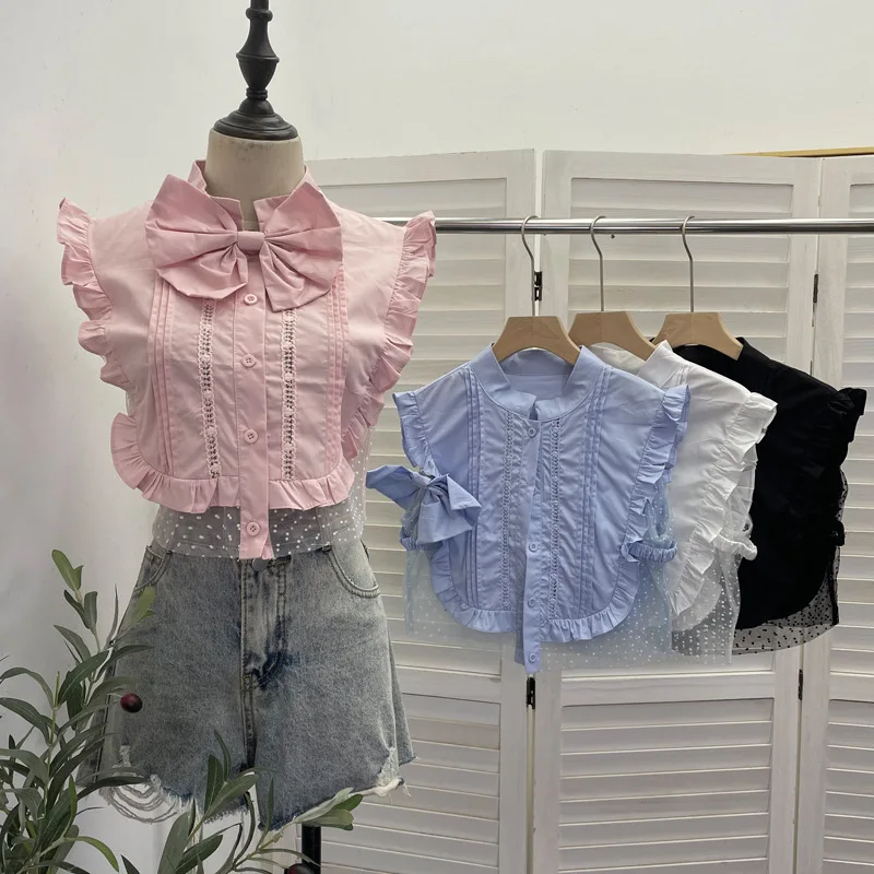 ISAROSE Summer Casual Blouse for Women See Through Side Polka Dots Mesh Solid Color Flying Sleeves One Size Short Tops with Bow
ISAROSE Summer Casual Blouse for Women See Through Side Polka Dots Mesh Solid Color Flying Sleeves One Size Short Tops with Bow