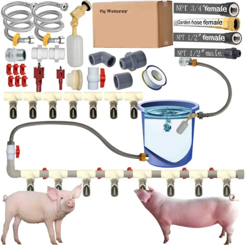 Full Set of Pipe Pig Pacifier Water Cup PVC Tee Accessories Pipe Feeder Poultry Water Dispenser 36 Pieces
Full Set of Pipe Pig Pacifier Water Cup PVC Tee Accessories Pipe Feeder Poultry Water Dispenser 36 Pieces