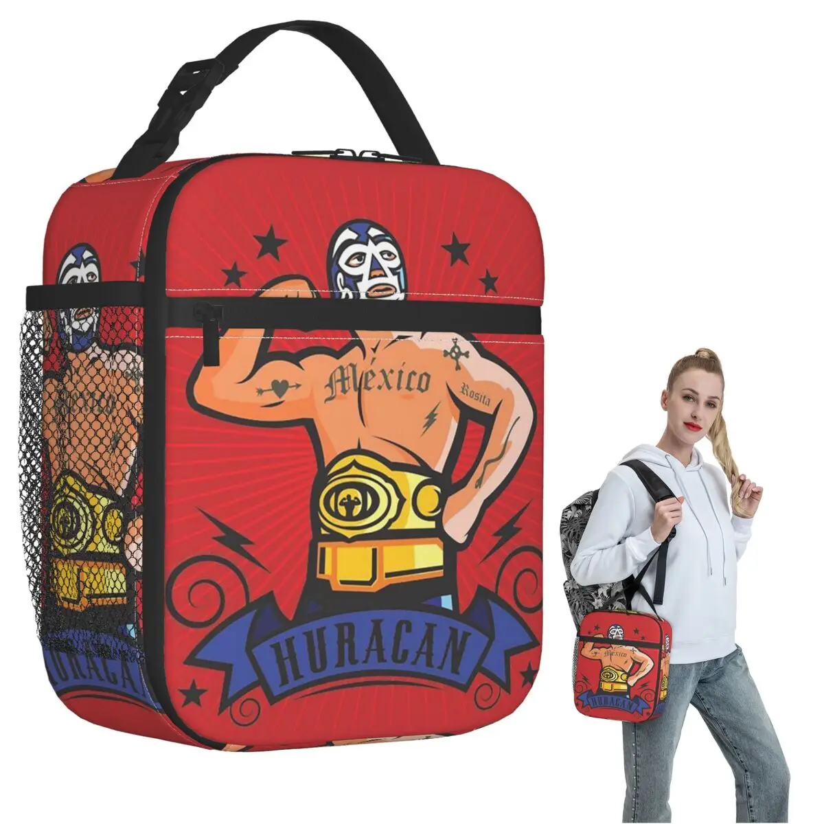 Colorful Mexican Wrestler Luchador Insulated Lunch Bag for Women Children Leakproof Food Boxes Thermal Lunch Box Tote
Colorful Mexican Wrestler Luchador Insulated Lunch Bag for Women Children Leakproof Food Boxes Thermal Lunch Box Tote