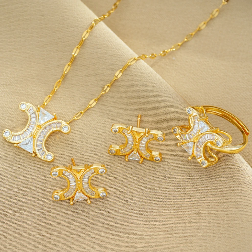 European and American Style Fashion Design Pendant Necklace for Women, Open-mouth Ring, Light Luxury Party Earrings for Women
European and American Style Fashion Design Pendant Necklace for Women, Open-mouth Ring, Light Luxury Party Earrings for Women
