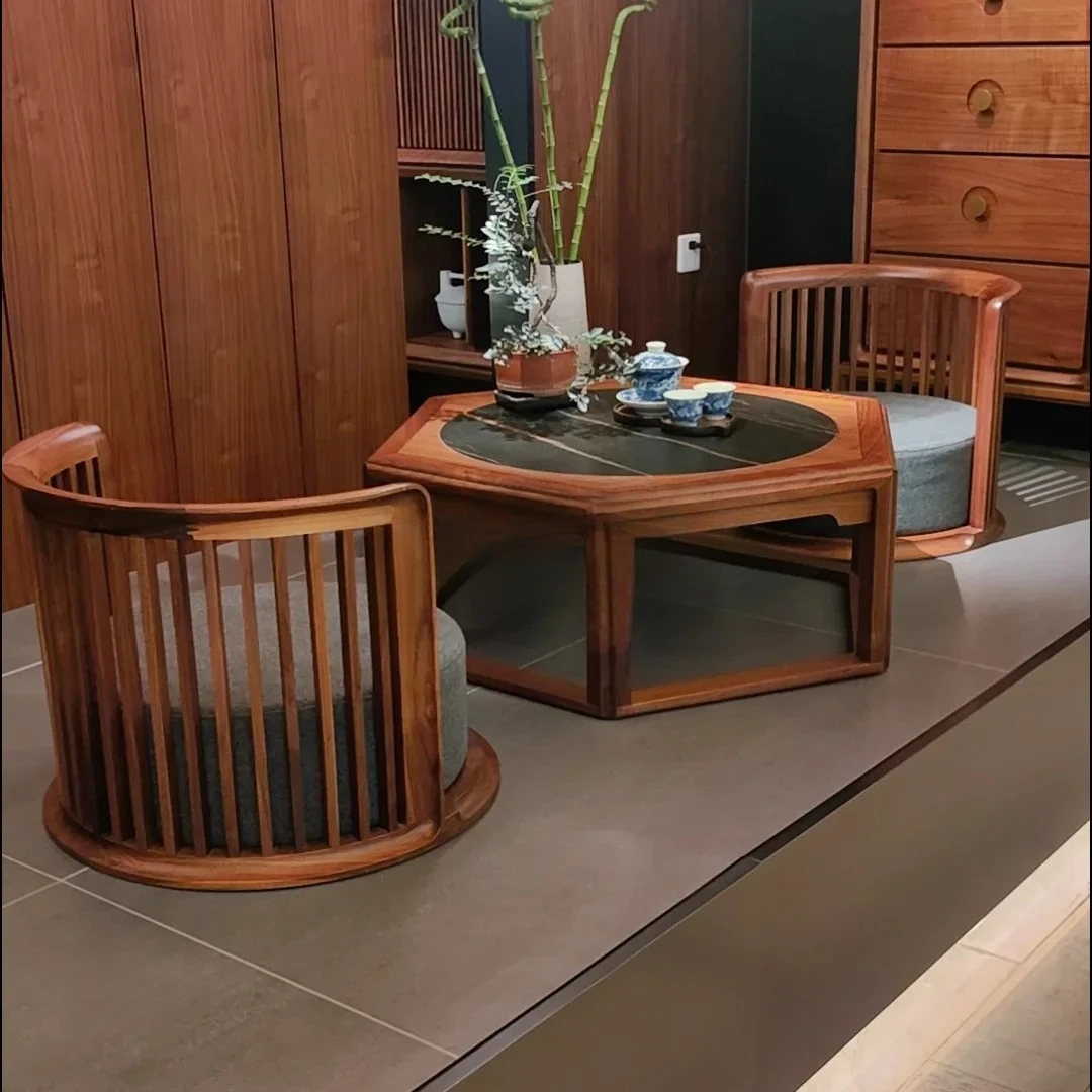 New Chinese ebony movable balcony tea table chair small tea table leisure chair three-piece set
New Chinese ebony movable balcony tea table chair small tea table leisure chair three-piece set