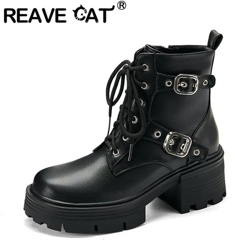 Женские ботильоны на меху REAVE CAT, плюшевые ботинки на блочном каблуке 6,5 см, ботильоны больших размеров 42 43 со шнуровкой
Женские ботильоны на меху REAVE CAT, плюшевые ботинки на блочном каблуке 6,5 см, ботильоны больших размеров 42 43 со шнуровкой