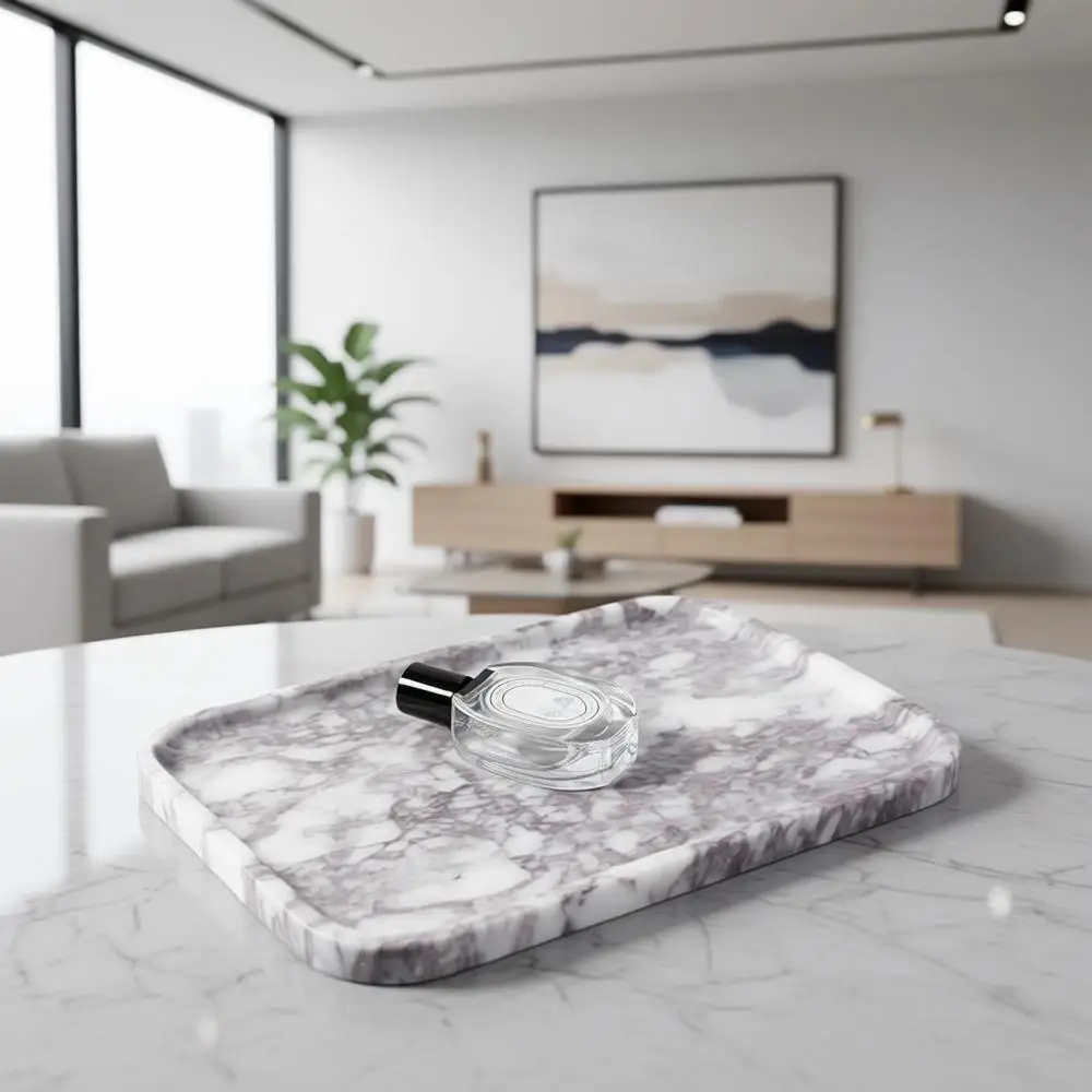 Elegant Marble Vanity Tray for Bathroom, Decorative Organizer with Storage, White and Polished
Elegant Marble Vanity Tray for Bathroom, Decorative Organizer with Storage, White and Polished