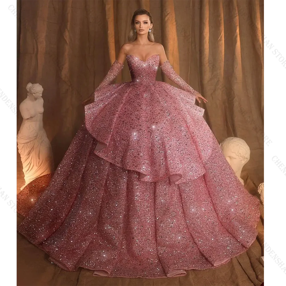 Luxury Ball Gown Evening Dresses Crystals Sequins Ruched Lace Strapless Celebrity Party Dresses Custom Size
Luxury Ball Gown Evening Dresses Crystals Sequins Ruched Lace Strapless Celebrity Party Dresses Custom Size