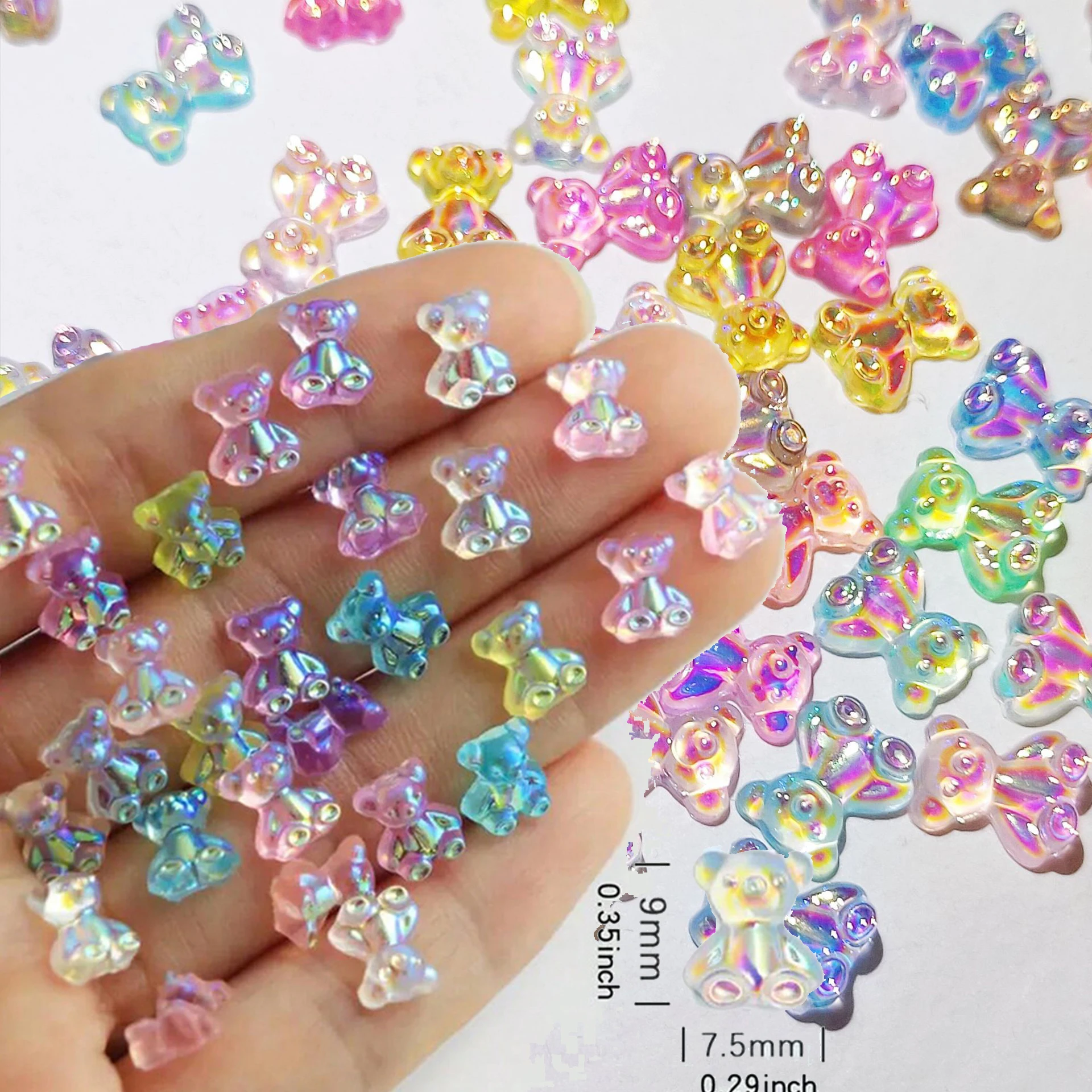 50Pcs 3D Mixed Aurora Bear Nail Charms 9x7mm Kawaii Resin Bear Nail Art Decoration Flat-Back Aurora Bear Manicure Art Rhinestone
50Pcs 3D Mixed Aurora Bear Nail Charms 9x7mm Kawaii Resin Bear Nail Art Decoration Flat-Back Aurora Bear Manicure Art Rhinestone