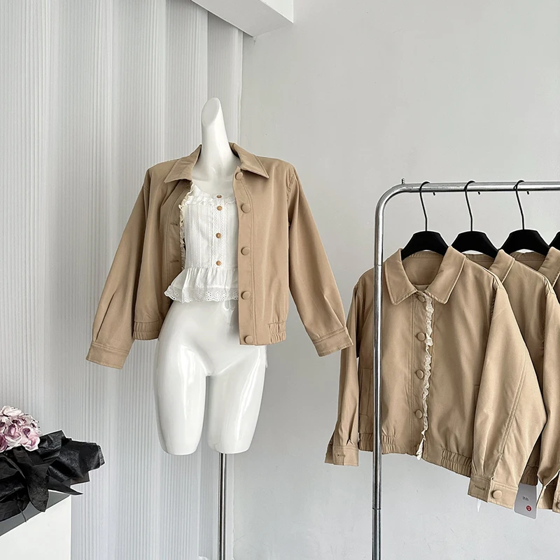 Fashion Y2K Design Sense Crop Jacket Women Korean Casual Long Sleeve Solid Loose Outerwear Female Spring New All Match Coats
Fashion Y2K Design Sense Crop Jacket Women Korean Casual Long Sleeve Solid Loose Outerwear Female Spring New All Match Coats