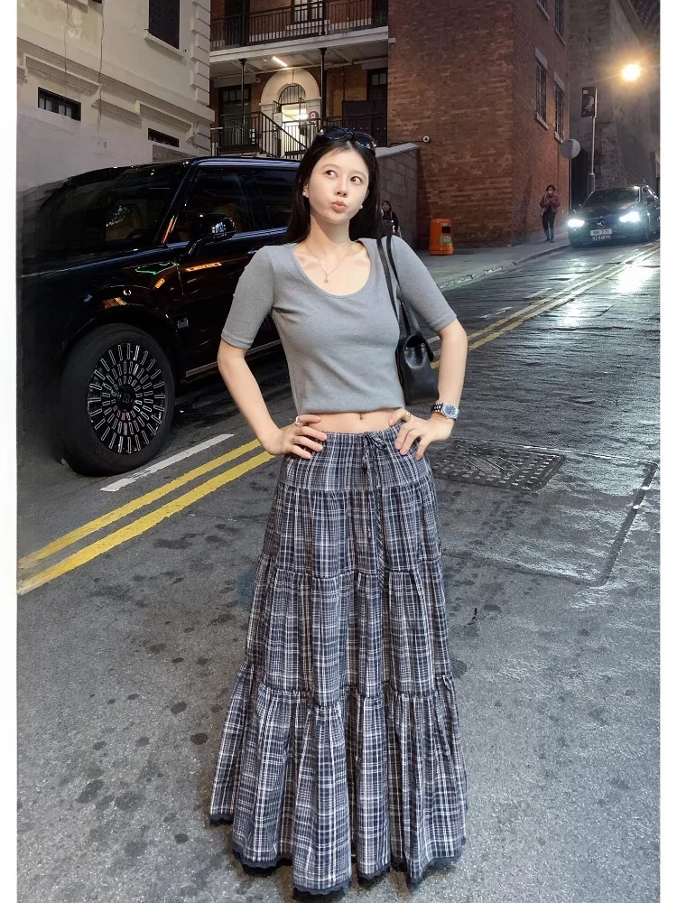 EKOOL Spring Women's A-Line Midi Skirt Plaid Pleated Loose Fit Slimming Large Hem Elastic Waist Casual Breathable Cotton
EKOOL Spring Women's A-Line Midi Skirt Plaid Pleated Loose Fit Slimming Large Hem Elastic Waist Casual Breathable Cotton