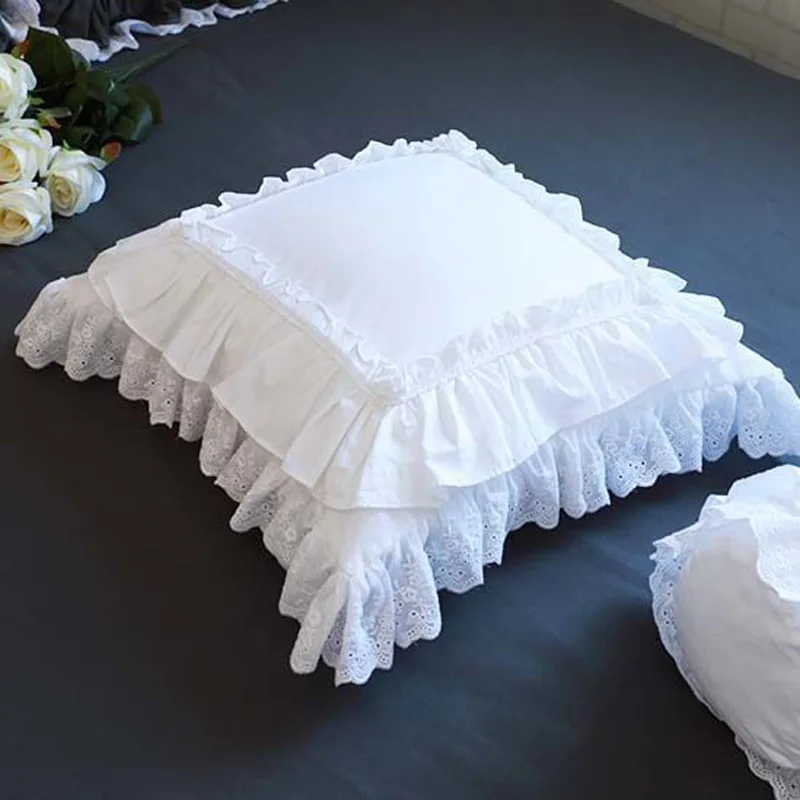 Euro Throw Pillow Case, 100% Cotton, Ruffle, Square Cushion Cases, Shabby Chic, Rustic, Vintage Decor, 18x18 inches
Euro Throw Pillow Case, 100% Cotton, Ruffle, Square Cushion Cases, Shabby Chic, Rustic, Vintage Decor, 18x18 inches