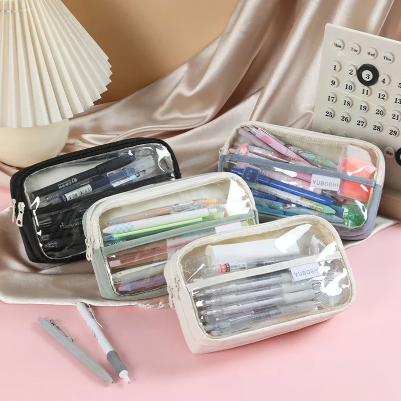 Large Capacity 3 Layers Pencil Bag Stationery Supplies Transparent Pen Case Cute Girl Zipper Pencil Pouch School Supplies
Large Capacity 3 Layers Pencil Bag Stationery Supplies Transparent Pen Case Cute Girl Zipper Pencil Pouch School Supplies
