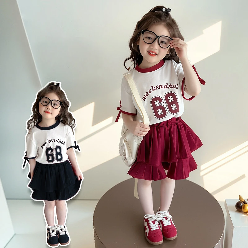 Baby Girls Sports Clothes Sets 2025 Summer New Kids Letter Short sleeve Tops+Tiered skirt 2pcs Suit Children Casual Outfits 1-7Y
Baby Girls Sports Clothes Sets 2025 Summer New Kids Letter Short sleeve Tops+Tiered skirt 2pcs Suit Children Casual Outfits 1-7Y