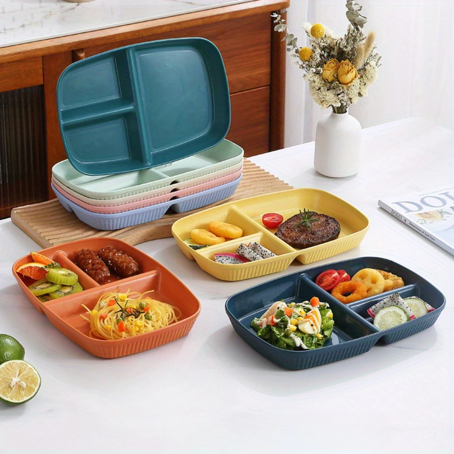 2-Pack PP Divided Plates Set - Household 3-Compartment Portion Control Dinnerware for Healthy Eating & Weight Loss
2-Pack PP Divided Plates Set - Household 3-Compartment Portion Control Dinnerware for Healthy Eating & Weight Loss