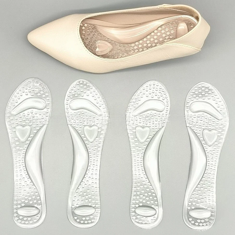 Clear Silicone Massage Insoles with Arch Support, Shock Absorption & Non-Slip Grip for Heels & Flats
Clear Silicone Massage Insoles with Arch Support, Shock Absorption & Non-Slip Grip for Heels & Flats