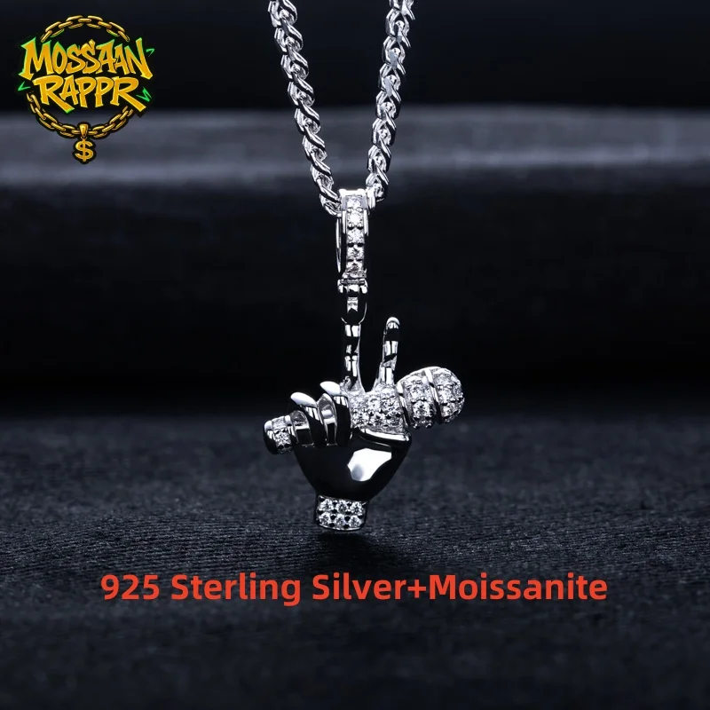 MossanRappr Moissanite Punk Microphone Hand Pendant Iced out Hip Hop Necklace 925 Sterling Silver Women's Stylish Jewelry Gifts
MossanRappr Moissanite Punk Microphone Hand Pendant Iced out Hip Hop Necklace 925 Sterling Silver Women's Stylish Jewelry Gifts