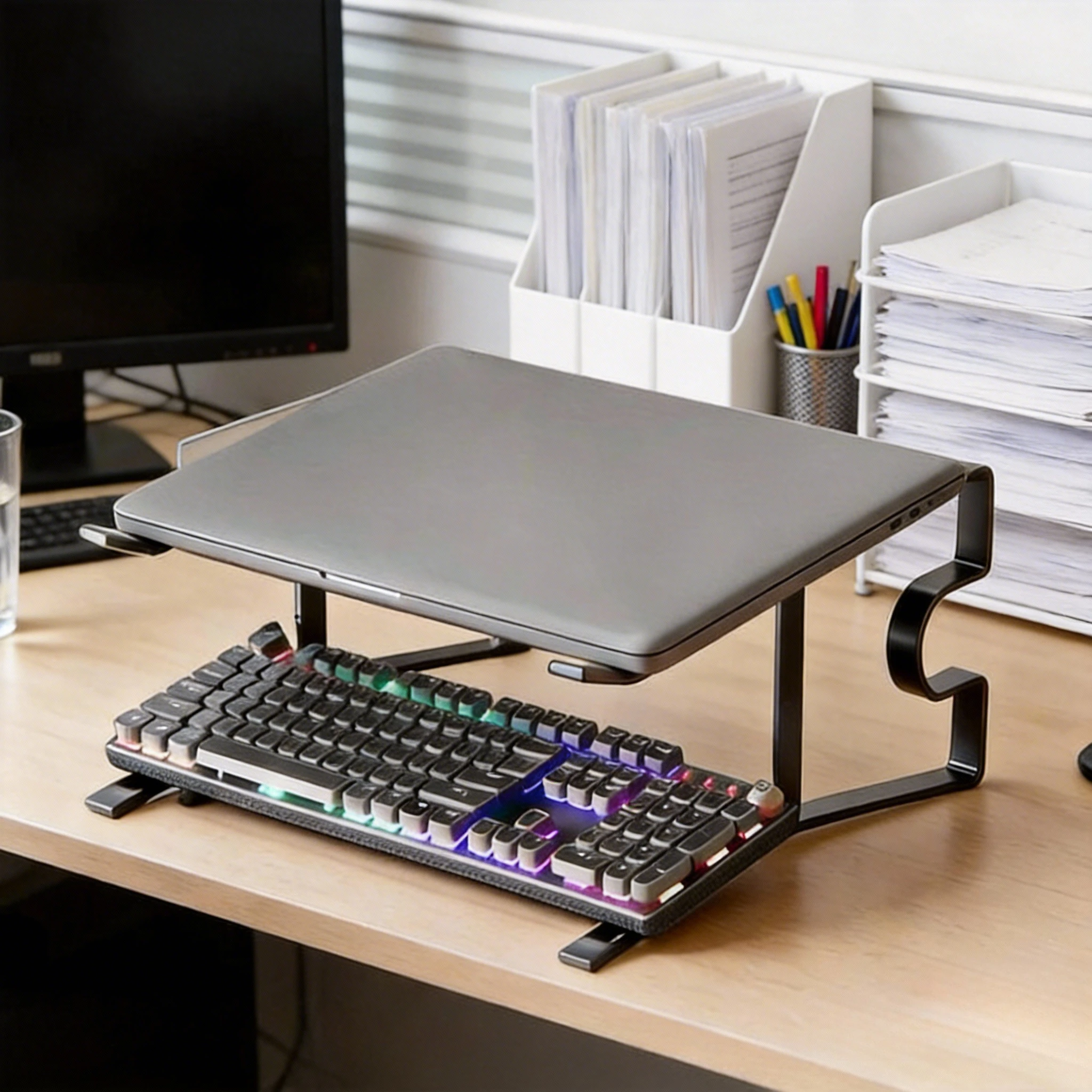 Heavy Duty Steel Ventilated Laptop Stand Ergonomic 1/2 Layer Support Shelf for Heat Dissipation Neck Pain Relief Space Saving
Heavy Duty Steel Ventilated Laptop Stand Ergonomic 1/2 Layer Support Shelf for Heat Dissipation Neck Pain Relief Space Saving