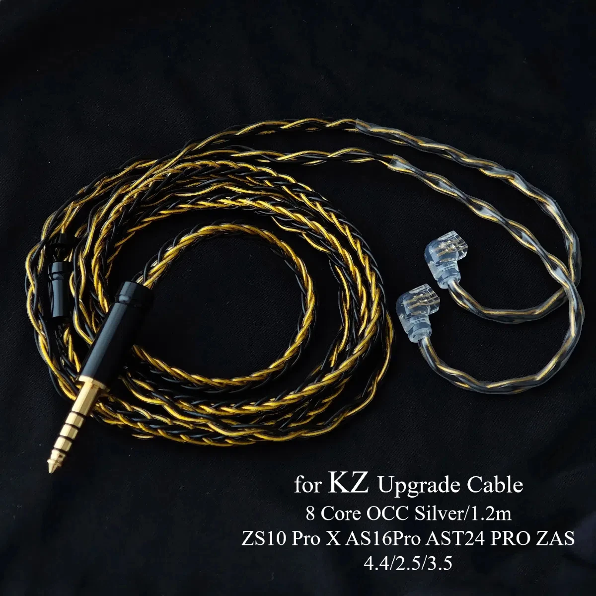 8 core Replacement Cable for KZ ZS10 Pro X/AS16Pro/AST24 PRO - 4.4mm Balanced OCC Upgrade Cord with Inline MIC
8 core Replacement Cable for KZ ZS10 Pro X/AS16Pro/AST24 PRO - 4.4mm Balanced OCC Upgrade Cord with Inline MIC