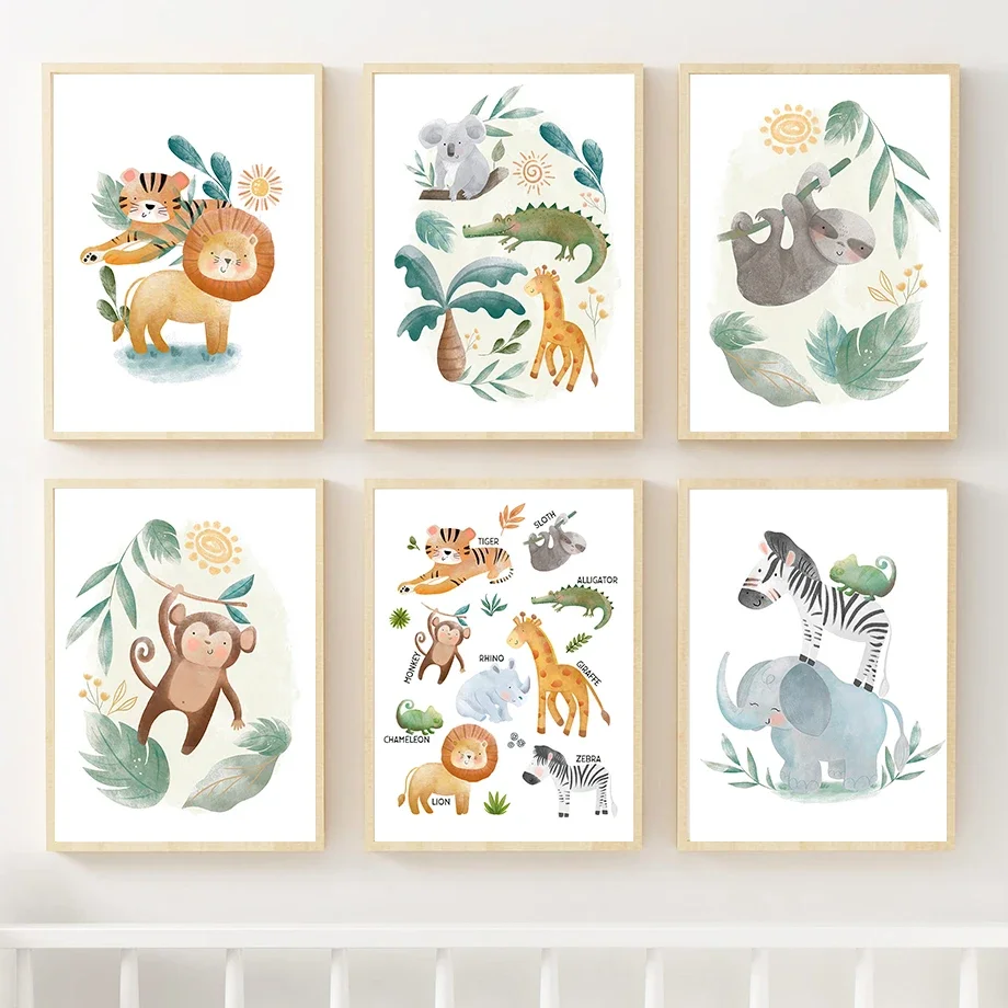 Lion Tiger Sloth Elephant Zebra Wall Art Canvas Painting Nordic Posters And Prints Jungle Animals Pictures Baby Kids Room Decor
Lion Tiger Sloth Elephant Zebra Wall Art Canvas Painting Nordic Posters And Prints Jungle Animals Pictures Baby Kids Room Decor