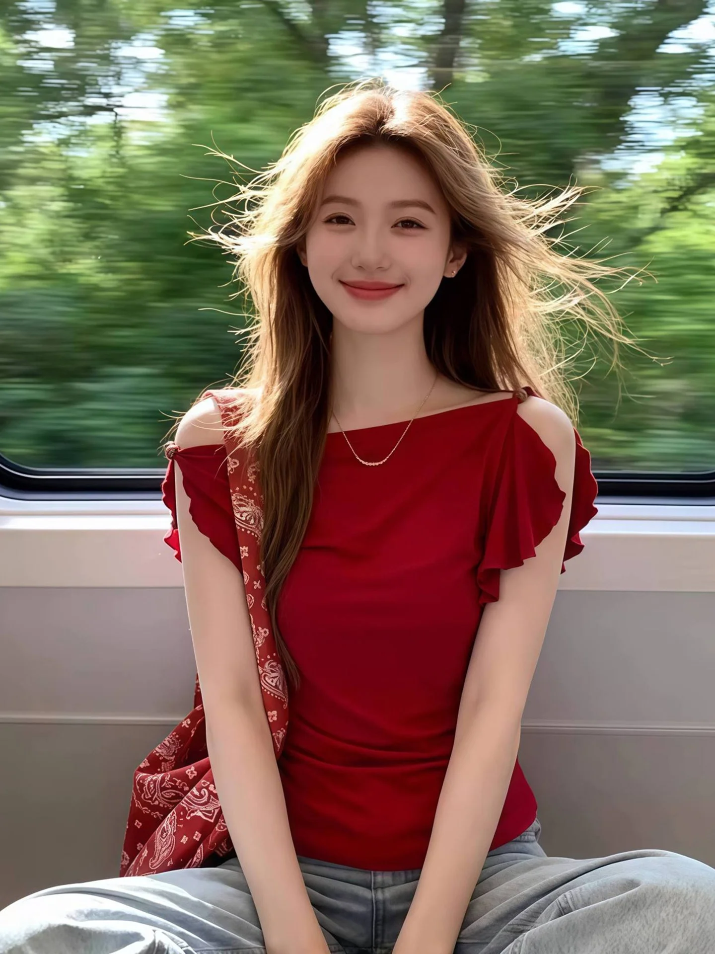 Red Asymmetrical Shoulder Slimming Sleeveless Ruffle Top Summer Fashionable Sexy Versatile Small Shirt Casual Style Floral
Red Asymmetrical Shoulder Slimming Sleeveless Ruffle Top Summer Fashionable Sexy Versatile Small Shirt Casual Style Floral