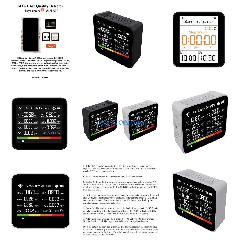 L8RC Air Quality Monitors, Formaldehyde Detectors, Pollution Monitors, Temperature Humidity Meter, Dust Tester