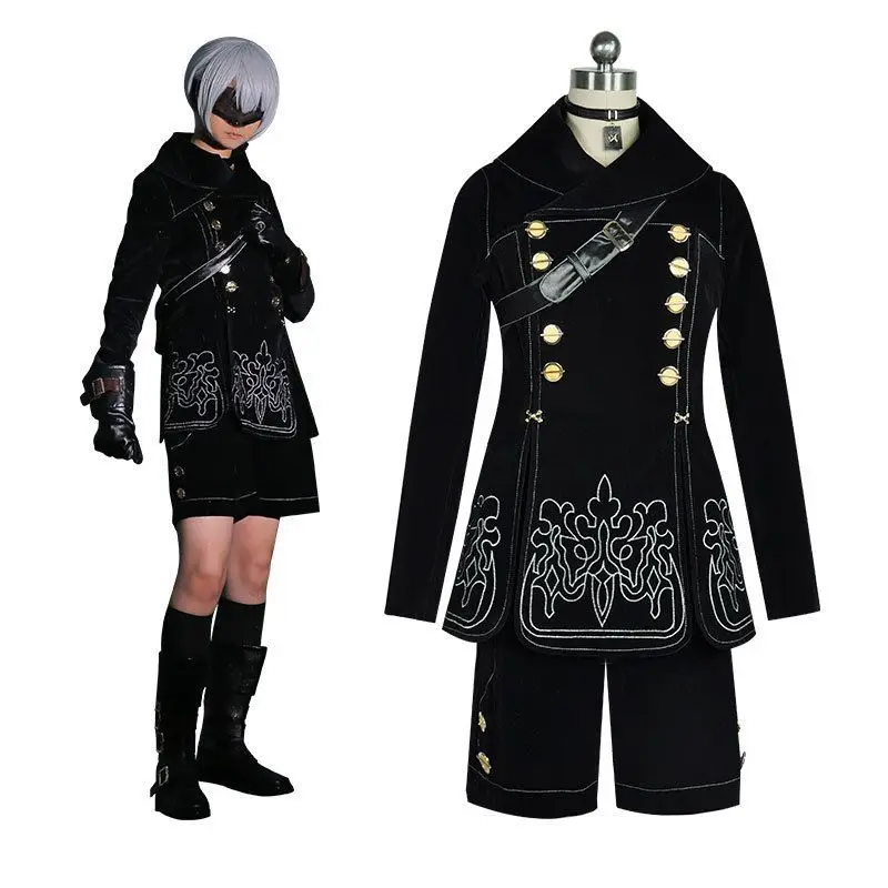 Костюм для косплея 9S Yorha 2B, черная униформа с повязкой на глаз, перчатки для Хэллоуина, карнавала, вечеринки, для взрослых мужчин
Костюм для косплея 9S Yorha 2B, черная униформа с повязкой на глаз, перчатки для Хэллоуина, карнавала, вечеринки, для взрослых мужчин