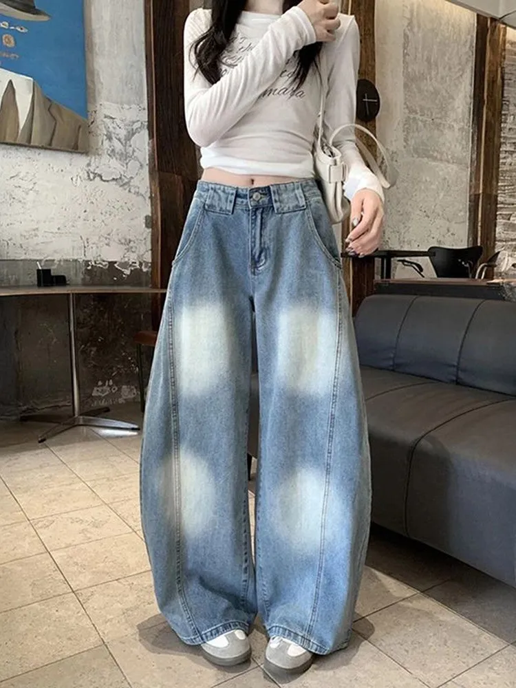 American Retro Washed Denim Jeans High Waist Straight Leg Wide Leg Scythe Pants Women's Spring Autumn New Style Deep Light Color
American Retro Washed Denim Jeans High Waist Straight Leg Wide Leg Scythe Pants Women's Spring Autumn New Style Deep Light Color