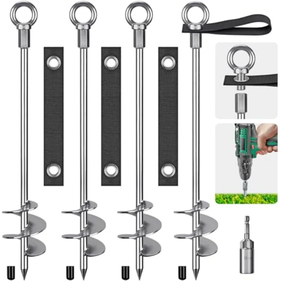 24'' Ground Anchors Screw in - Heavy Duty Trampoline Anchors for Outdoor Use - Shed Anchor Kit for Mobile Home Stabilization -
24'' Ground Anchors Screw in - Heavy Duty Trampoline Anchors for Outdoor Use - Shed Anchor Kit for Mobile Home Stabilization -