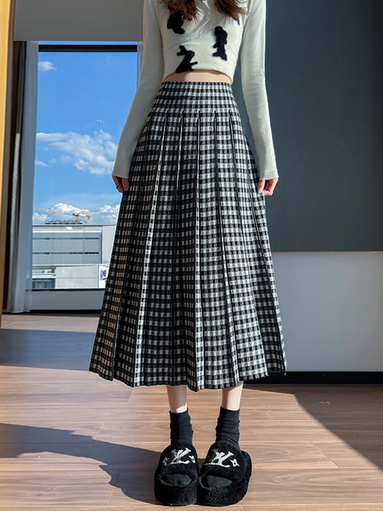 Faionable Plaid Knitted High Waist Midi Skirt Women's Autumn Winter New Sle Slim A-Line Pleated Skirt Casual Busin Cit...
Faionable Plaid Knitted High Waist Midi Skirt Women's Autumn Winter New Sle Slim A-Line Pleated Skirt Casual Busin Cit...