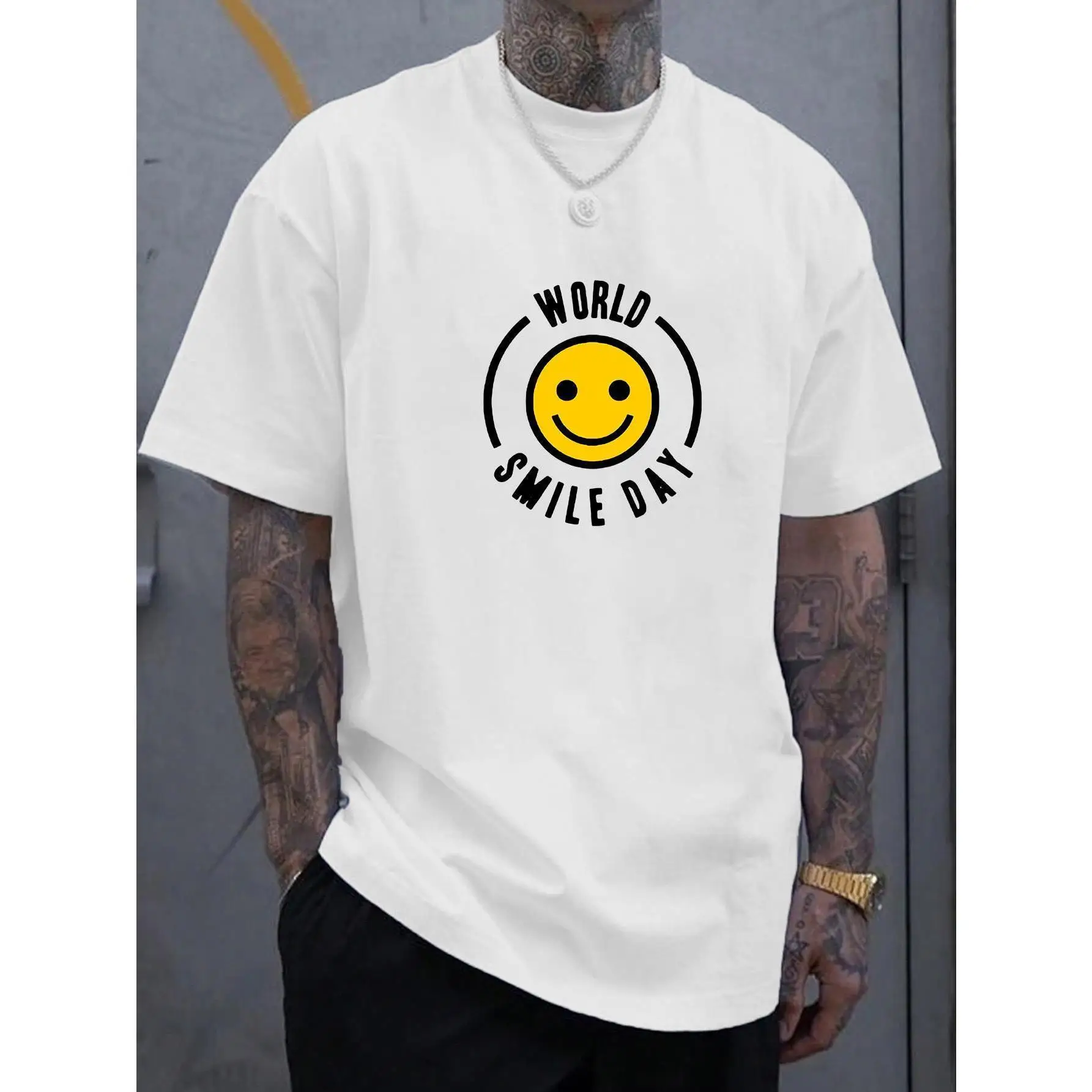 WORLD SMILE DAY T-Shirt Smiley Face Print Short Sleeve Positive Optimistic Happy Theme Casual Top Unisex
WORLD SMILE DAY T-Shirt Smiley Face Print Short Sleeve Positive Optimistic Happy Theme Casual Top Unisex