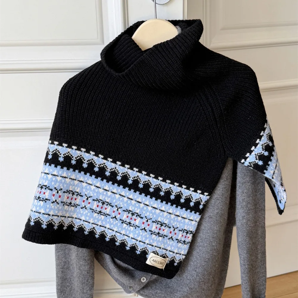 Вязаный шарф-пальто в стиле Фэр-айл, утолщенный, с асимметричным жаккардовым узором, в корейском стиле, теплый, женский, зимний
Вязаный шарф-пальто в стиле Фэр-айл, утолщенный, с асимметричным жаккардовым узором, в корейском стиле, теплый, женский, зимний