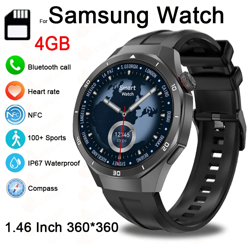 For Samsung Smartwatch Men's Sports Outdoor 1.46-inch 4GB Memory Bluetooth Call NFC Heart Rate Music Waterproof Woman Smartwatch
For Samsung Smartwatch Men's Sports Outdoor 1.46-inch 4GB Memory Bluetooth Call NFC Heart Rate Music Waterproof Woman Smartwatch