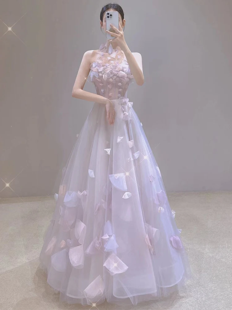 Ele Evening Gown Women's New 2025 aduation Ball Host Dr Sweet Sle Mid-Waist Long Skirt without Sve 
Ele Evening Gown Women's New 2025 aduation Ball Host Dr Sweet Sle Mid-Waist Long Skirt without Sve