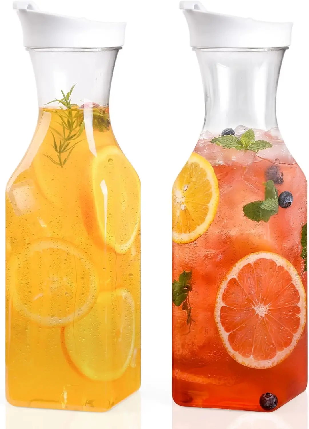Set of 2 Plastic Carafe with Lid, 50oz Square Base Juice Pitcher for Party, Beverage Container for Fridge
Set of 2 Plastic Carafe with Lid, 50oz Square Base Juice Pitcher for Party, Beverage Container for Fridge