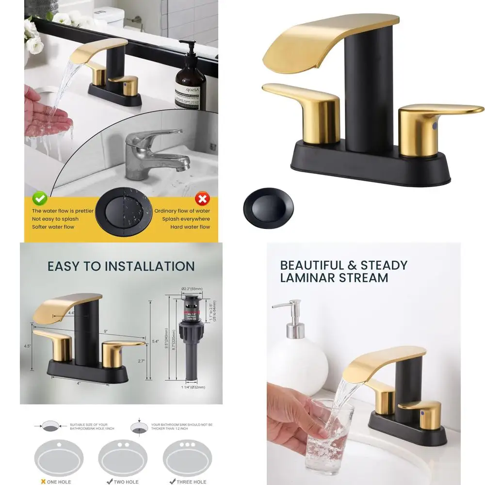 Современный 4-центральный смеситель для унитаза с двойной ручкой и выдвижным сливом черного и золотого цвета
Современный 4-центральный смеситель для унитаза с двойной ручкой и выдвижным сливом черного и золотого цвета