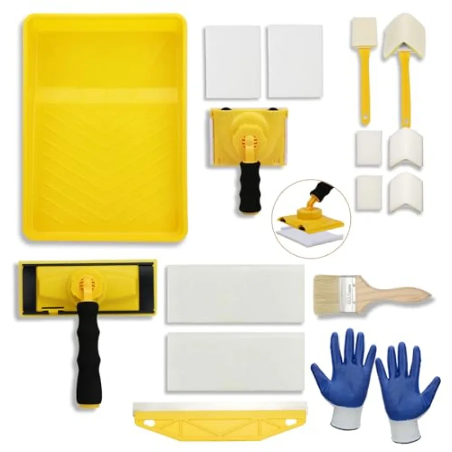 【Spot goods】Paint Edger Tool Kit - 9 Inch Paint Pad Set 16 PCS Paint Edger with Trim - Touch-Up Pad Corner Wall and Ceiling Pad
【Spot goods】Paint Edger Tool Kit - 9 Inch Paint Pad Set 16 PCS Paint Edger with Trim - Touch-Up Pad Corner Wall and Ceiling Pad