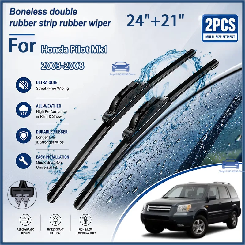 Front Wiper Blades for Honda Pilot Mk1 2003-2008 Windshield Windscreen Clean Window Car Rain Brushes 24"+21" Modification Parts
Front Wiper Blades for Honda Pilot Mk1 2003-2008 Windshield Windscreen Clean Window Car Rain Brushes 24"+21" Modification Parts