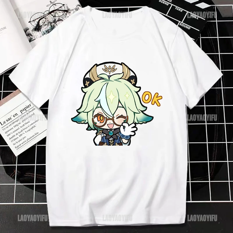 Футболка Genshin Impact Game Graphic Kawaii Barbatos, топы с мультяшным принтом, трендовая женская уличная одежда в стиле Харадзюку, удобная хлопковая футболка
Футболка Genshin Impact Game Graphic Kawaii Barbatos, топы с мультяшным принтом, трендовая женская уличная одежда в стиле Харадзюку, удобная хлопковая футболка