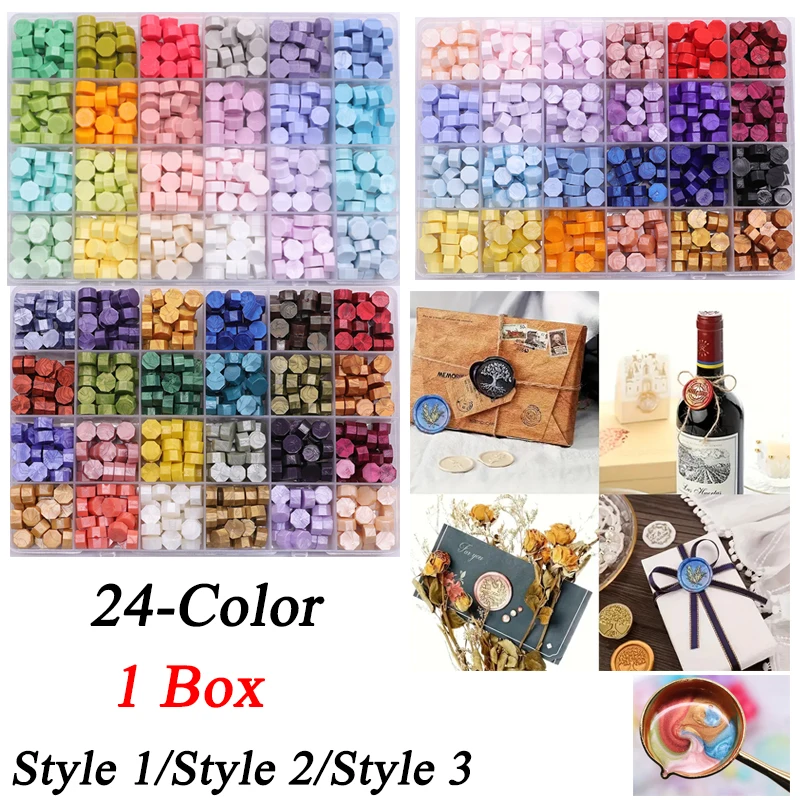 24-Color Octagonal Lacquer Wax Granules Retro Wax Seal Stamp Kit With Box DIY Craft Tools For Gift Wrapping Wedding Invitations
24-Color Octagonal Lacquer Wax Granules Retro Wax Seal Stamp Kit With Box DIY Craft Tools For Gift Wrapping Wedding Invitations