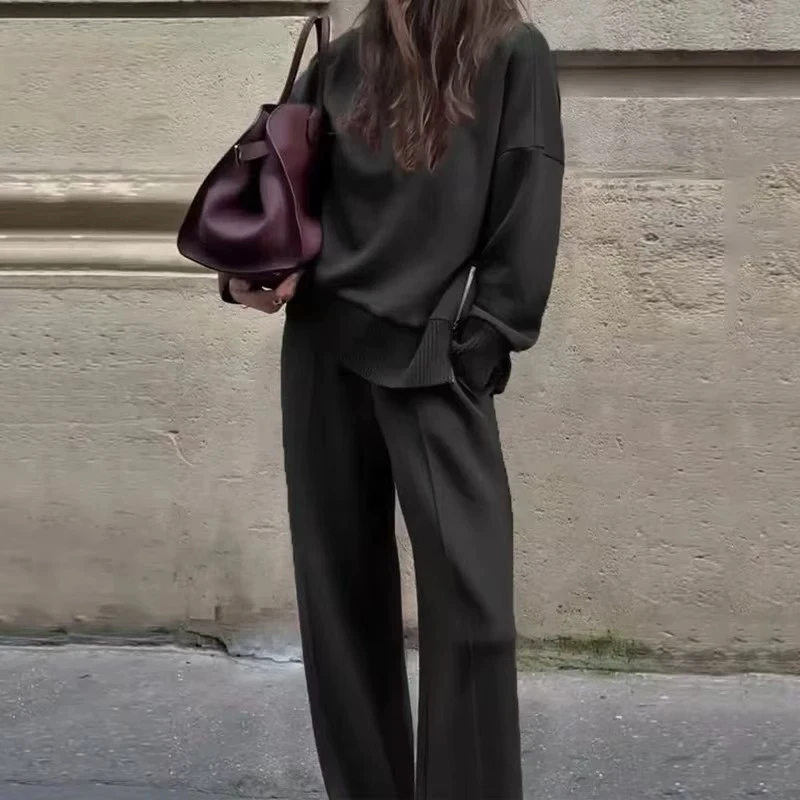 Women's Autumn Winter Knitted 2 Piece Set Casual Simple Solid Long Sleeve Turtleneck Zipper Pullover Top Trousers Pants Sets
Women's Autumn Winter Knitted 2 Piece Set Casual Simple Solid Long Sleeve Turtleneck Zipper Pullover Top Trousers Pants Sets