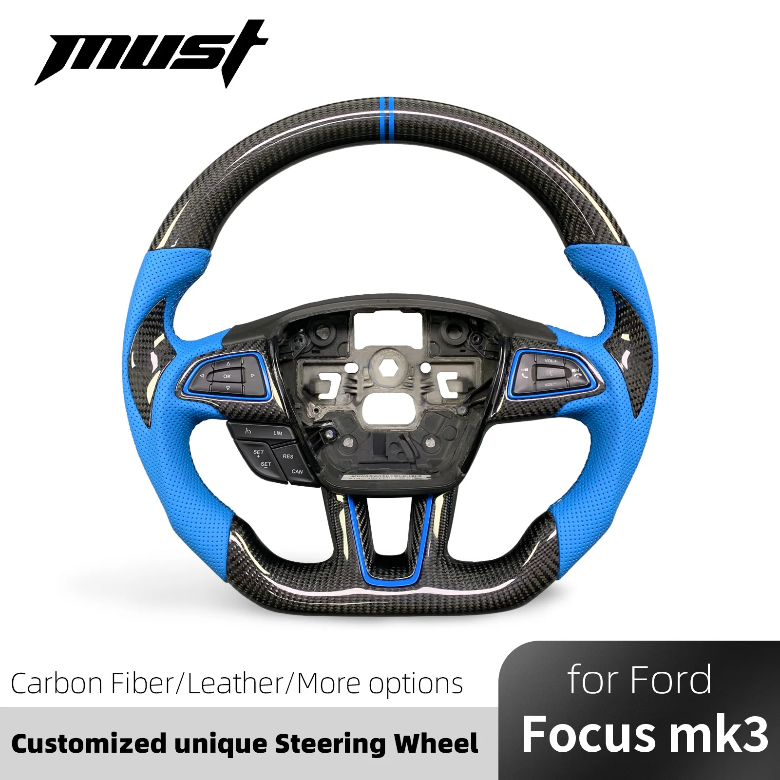 For Ford Focus MK3 RS ST ST-Line Active 2015-2018 Interior Accessories Customized Alcantara Leather Carbon Fiber Steering Wheel
For Ford Focus MK3 RS ST ST-Line Active 2015-2018 Interior Accessories Customized Alcantara Leather Carbon Fiber Steering Wheel