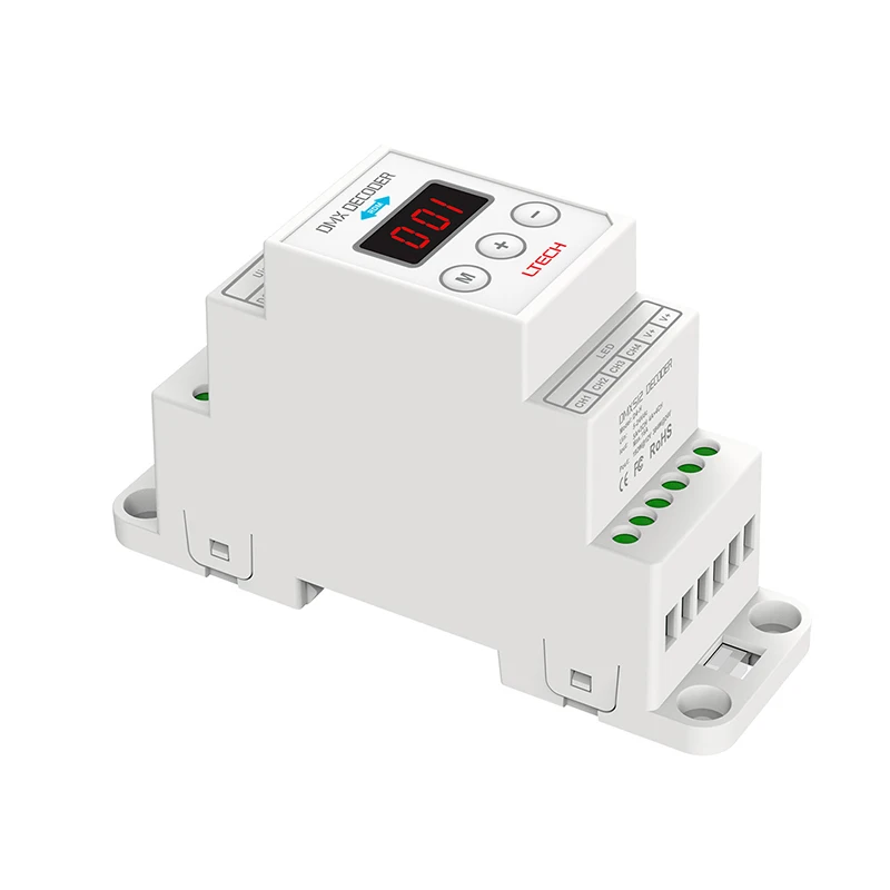 LTECH Led DMX/RDM Decoder DC12V 24V Input 4A 4 Channel 384W Led DIM/CT/RGB/RGBW Strip Controller Tracking Din Rail DMX512 Slave
LTECH Led DMX/RDM Decoder DC12V 24V Input 4A 4 Channel 384W Led DIM/CT/RGB/RGBW Strip Controller Tracking Din Rail DMX512 Slave