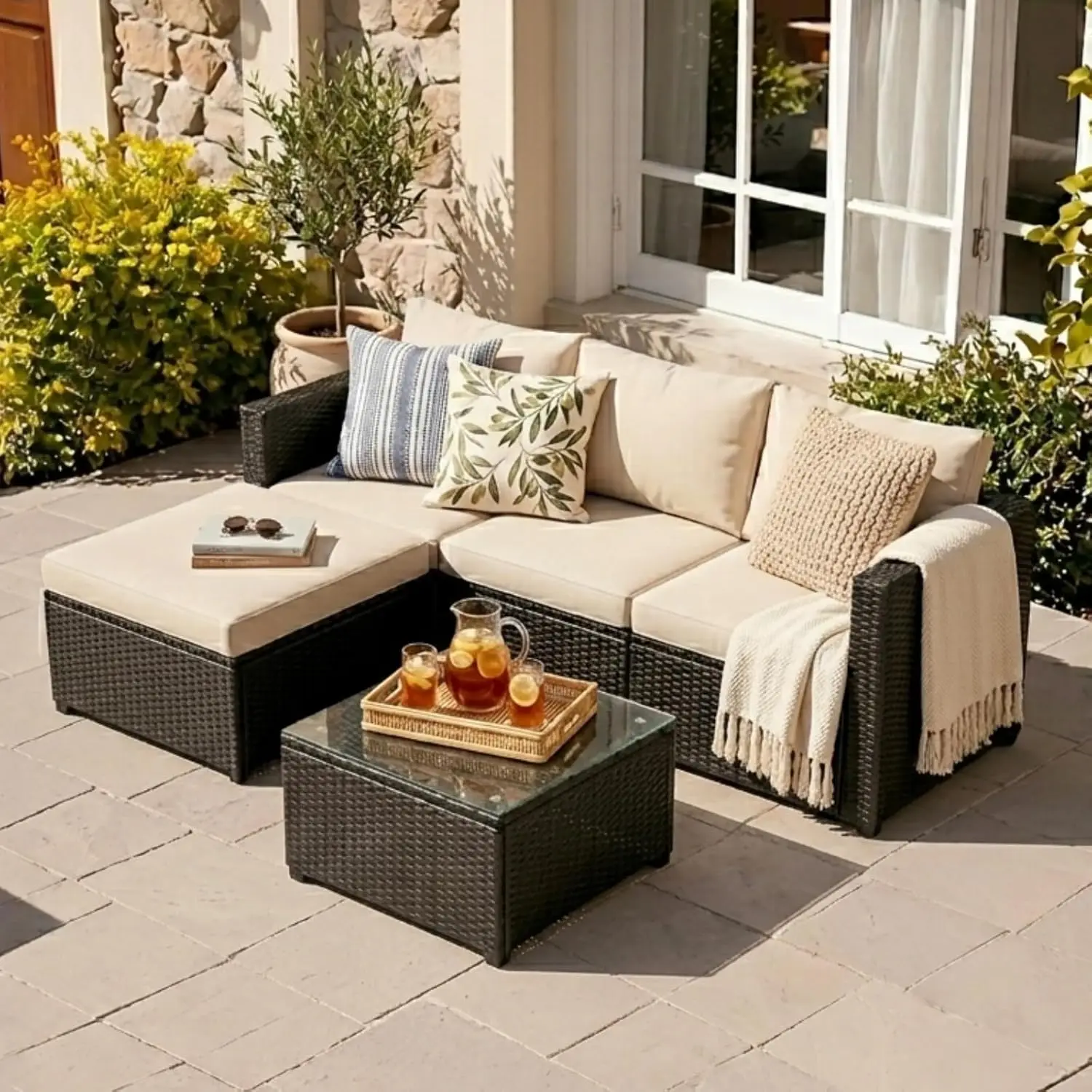 3-Piece All-Season Wicker Patio Sectional Sofa Set with Coffee Table, Modular Indoor Outdoor
3-Piece All-Season Wicker Patio Sectional Sofa Set with Coffee Table, Modular Indoor Outdoor