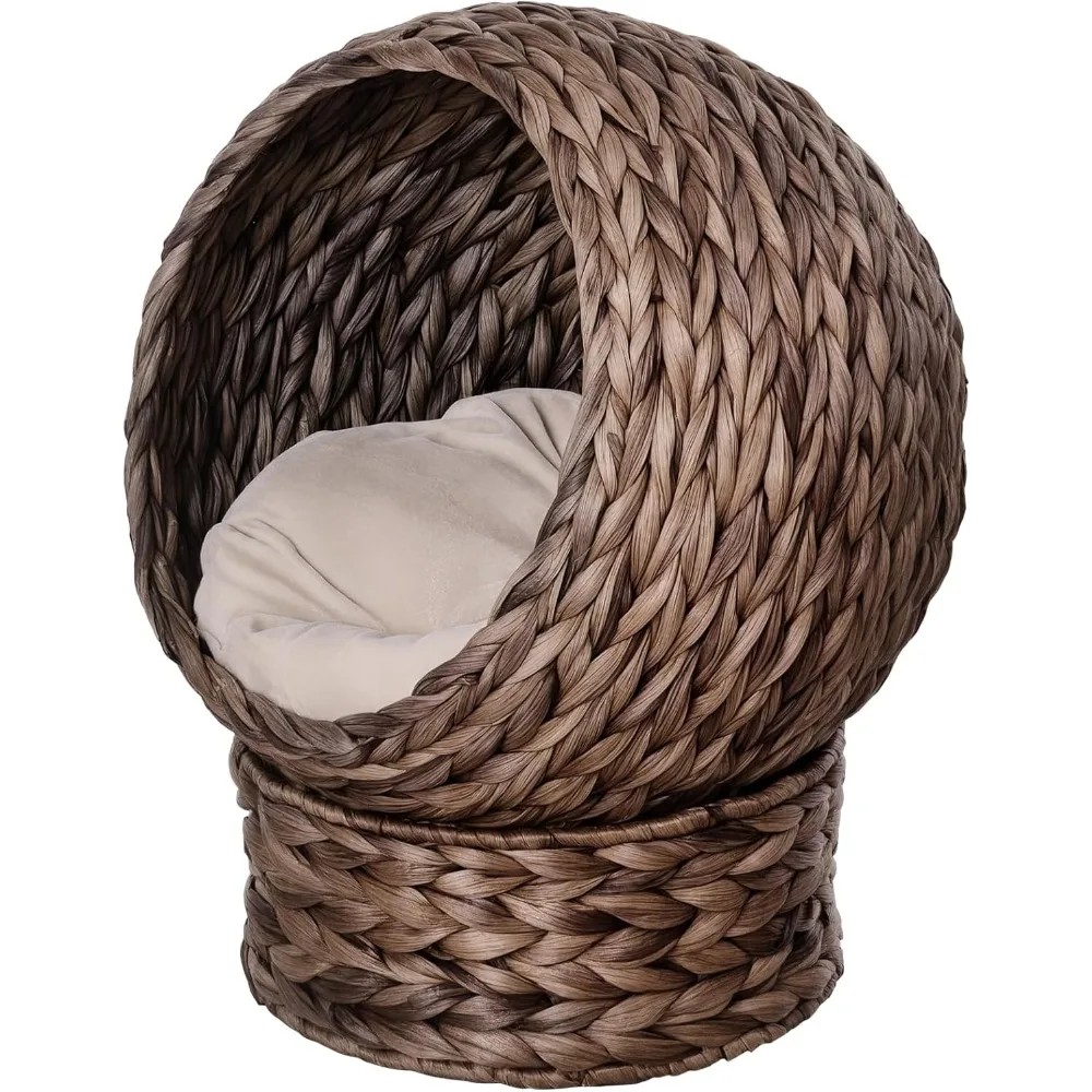 PawHut Handwoven Elevated Cat Bed with Soft Cushion & Egg Chair Shape, Basket Kitty House with Stand, Raised Wicker Cat Bed for
PawHut Handwoven Elevated Cat Bed with Soft Cushion & Egg Chair Shape, Basket Kitty House with Stand, Raised Wicker Cat Bed for
