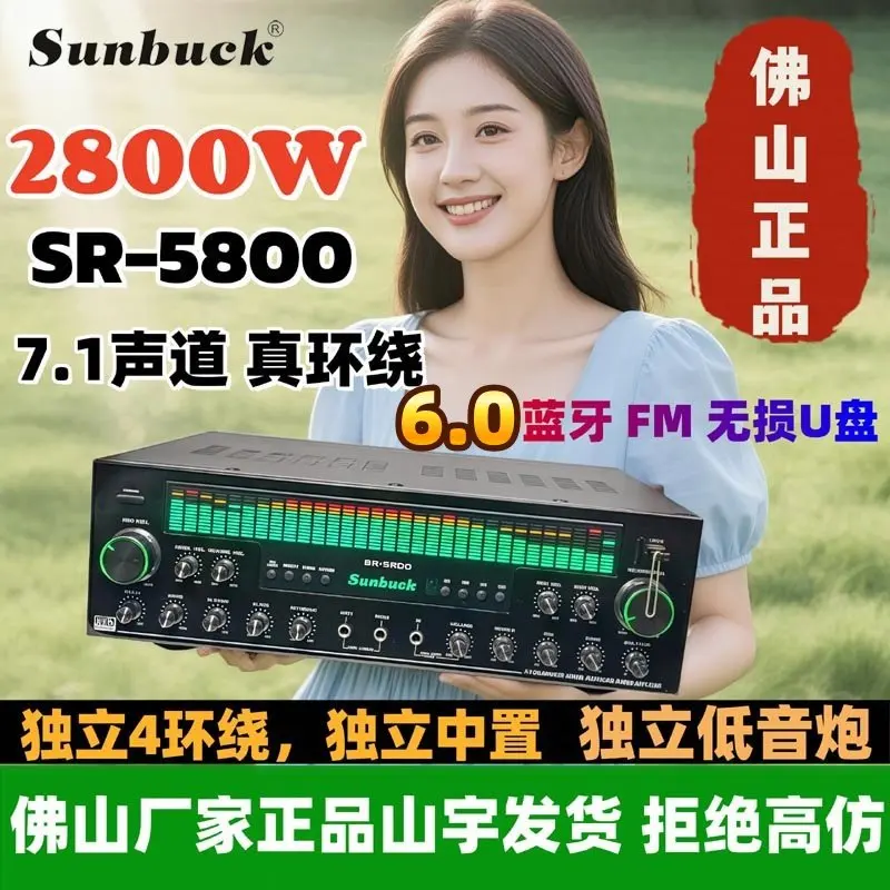 Hot Sales Foshan genuine Shanyu home theater Karaoke power amplifier SR58007.1 channel dual cow bluetooth independent amplifier
Hot Sales Foshan genuine Shanyu home theater Karaoke power amplifier SR58007.1 channel dual cow bluetooth independent amplifier