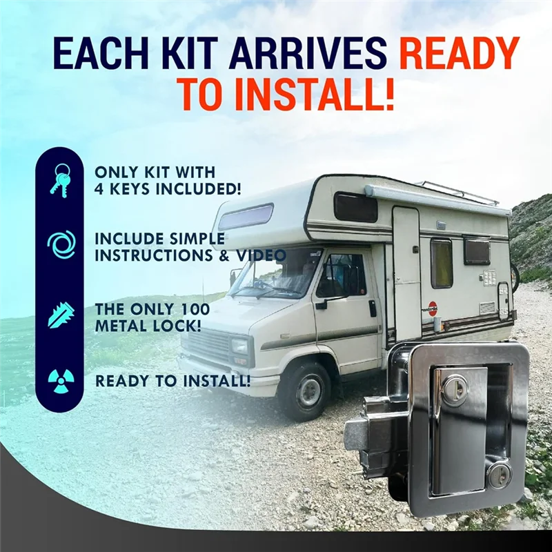 A82E-For Horse Trailer Cargo Hauler RV Entry Door Lock Replacement Kit With Deadbolt Keys Travel Trailer Door Latch Chrome
A82E-For Horse Trailer Cargo Hauler RV Entry Door Lock Replacement Kit With Deadbolt Keys Travel Trailer Door Latch Chrome