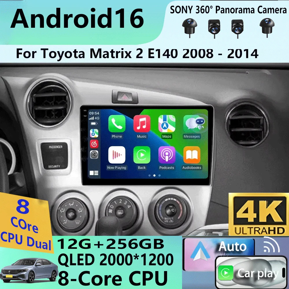 Android 16 для Toyota Matrix 2 E140 2008-2014, радио, стереосистема, беспроводной Carplay, мультимедийный плеер, GPS-навигация, QLED-экран, сенсорный экран
Android 16 для Toyota Matrix 2 E140 2008-2014, радио, стереосистема, беспроводной Carplay, мультимедийный плеер, GPS-навигация, QLED-экран, сенсорный экран